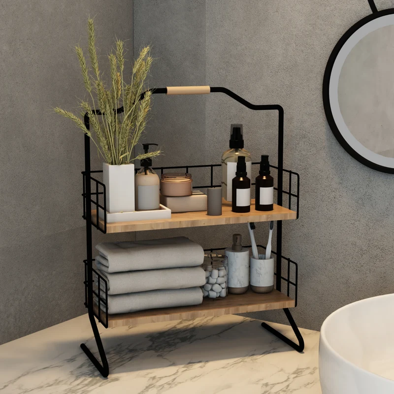 Estantería de mesa Sallingsund con 2 superficies de almacenamiento [en.casa]