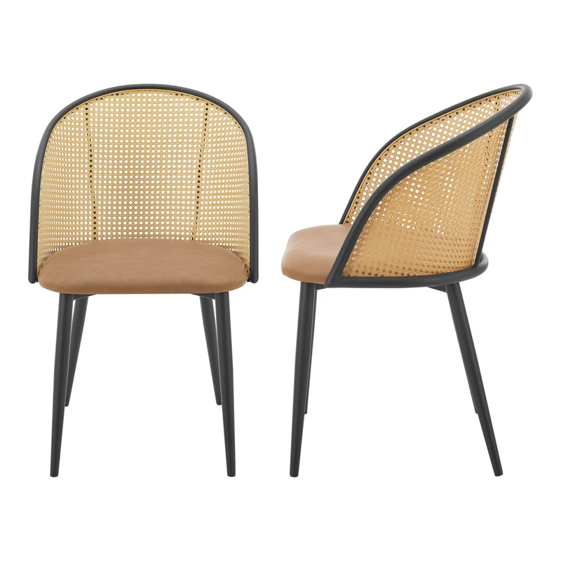 Silla de comedor Gagnef juego de 2 marrón / negro [en.casa]