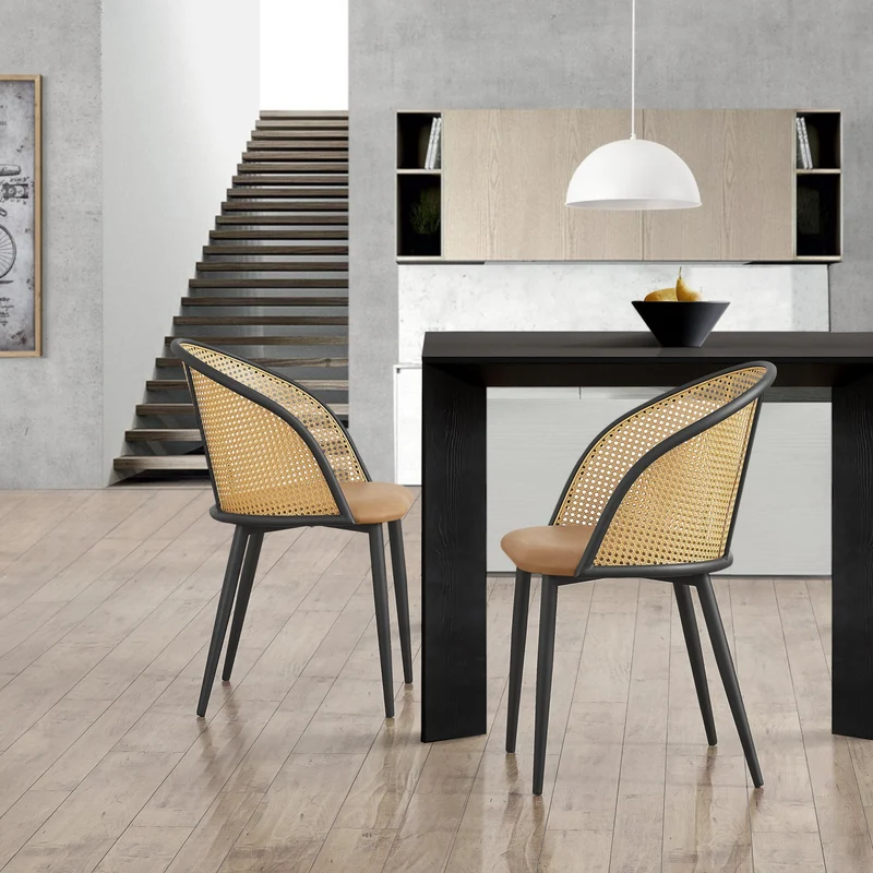 Silla de comedor Gagnef juego de 2 marrón / negro [en.casa]