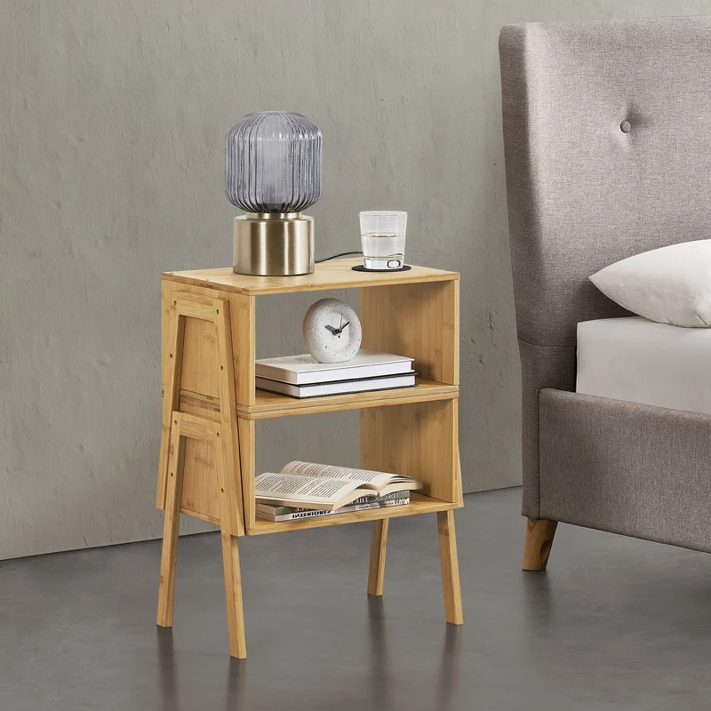 Conjunto de mesita de noche Vinderup bambú, natural [en.casa]