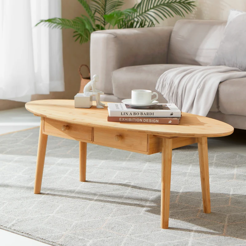 Mesa de centro Harboøre Bambú Natural [en.casa]