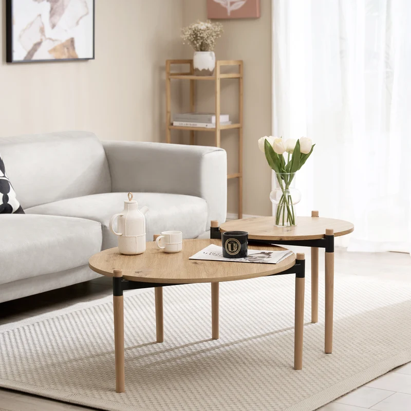 Mesa de centro Kristinestad en conjunto Natur [en.casa]