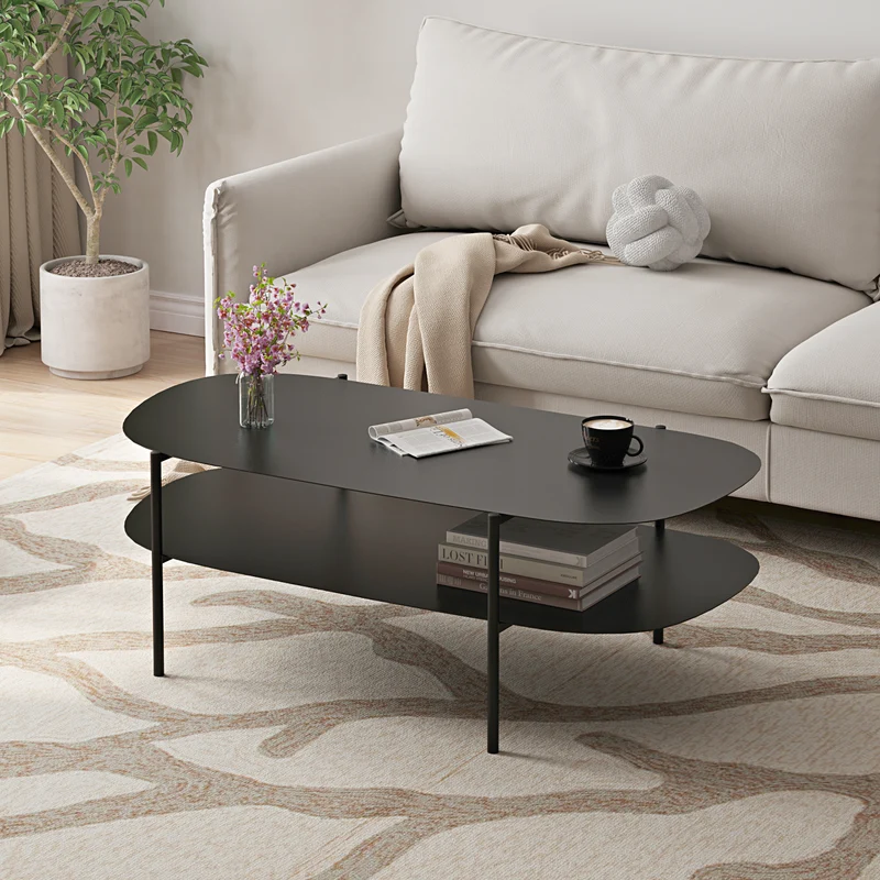 Mesa de centro Enebakk 112x62x40,5cm Negro, mate [en.casa]