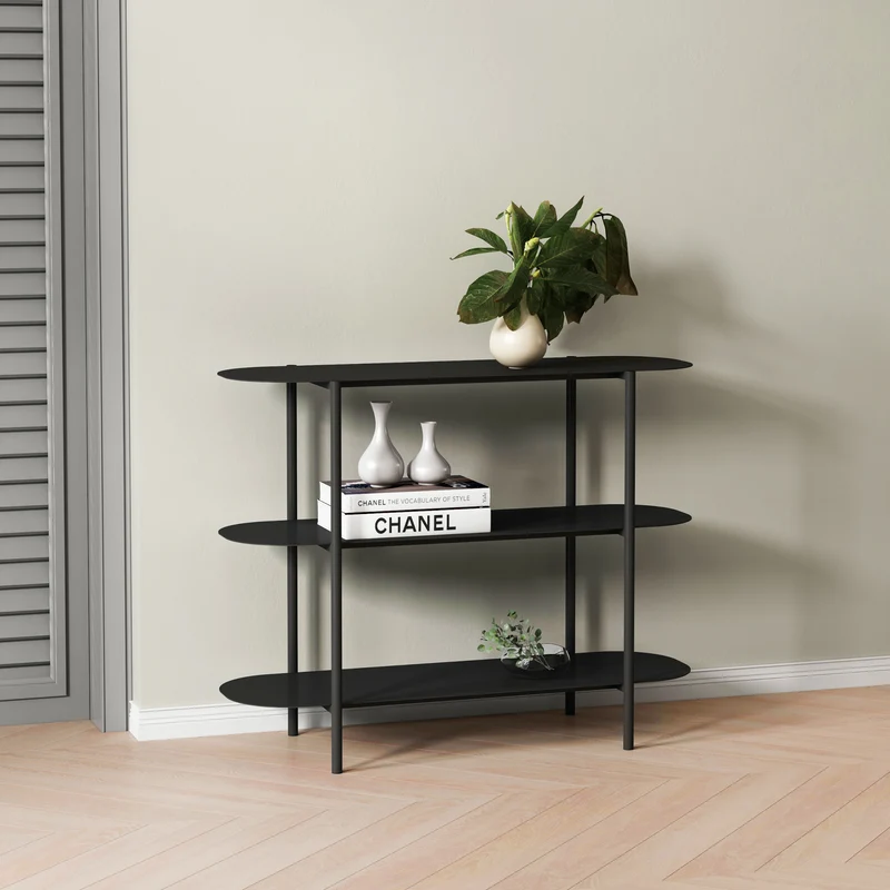 Mesa consola Enebakk 70x90x32cm Negro, mate [en.casa]