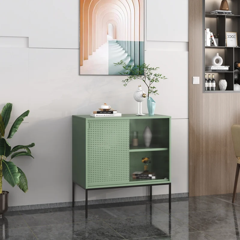 Aparador Eidsvoll 80x45x85cm Verde [en.casa]