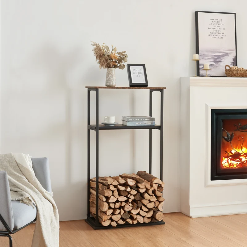 Estantería para leña Turku con estantes 60x30x112cm [en.casa]