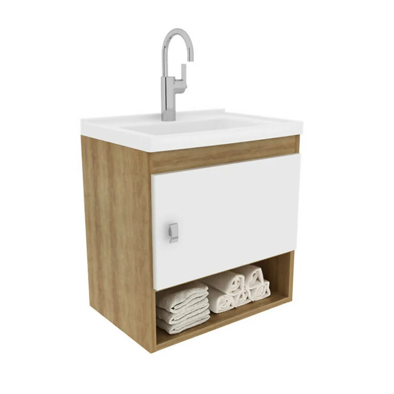 Mueble de baño con lavamanos Linz - Almendra/Blanco