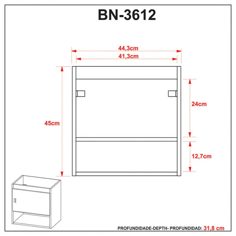 Mueble de baño con lavamanos Linz - Almendra/Blanco