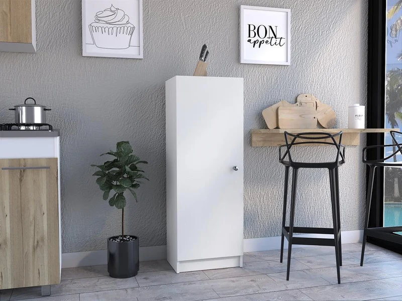 Alacena Nadir, Blanco, con una Puerta y Amplio Espacio de Almacenamiento