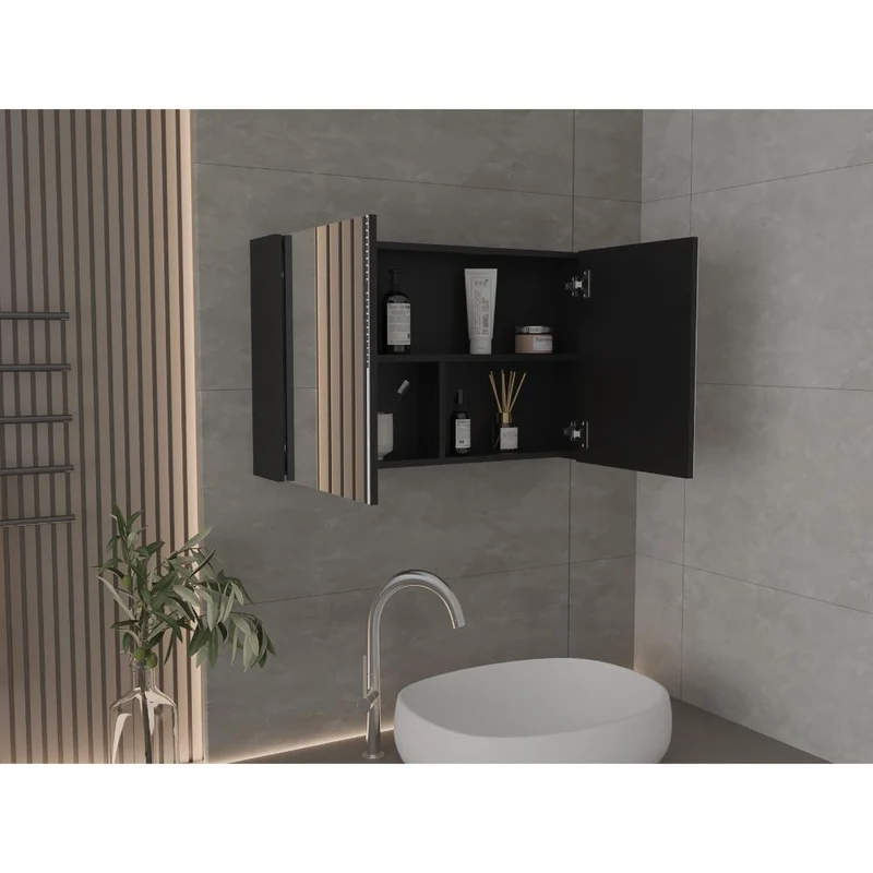 Gabinete de Baño Agni, Wengue, con Dos Puestas y Espacio para Almacenar Objetos ZF