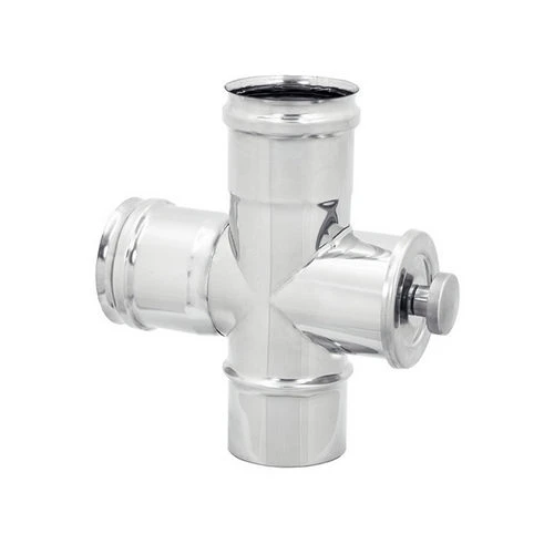Raccordo a t 90 con ispezione inox 304 diam. 80