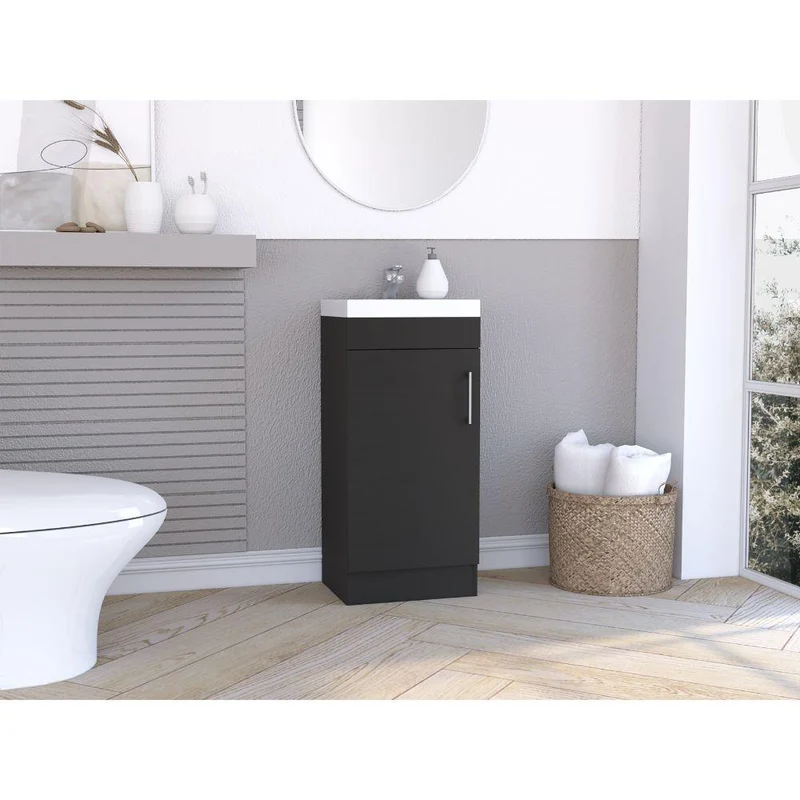 Mueble para Lavamanos Oporto, Wengue, con una Puerta Abatible ZF