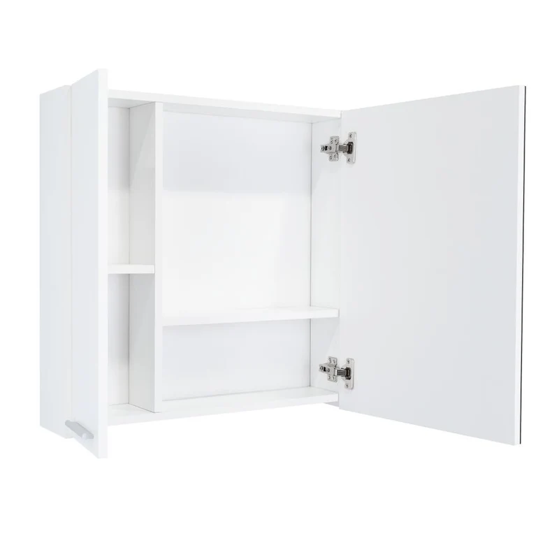Gabinete de Baño Depp, Blanco, con Espejo Biselado de Buen Tamaño y Varios Entrepaños