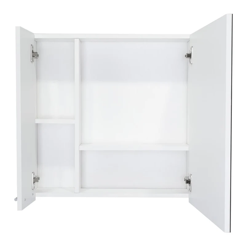 Gabinete de Baño Depp, Blanco, con Espejo Biselado de Buen Tamaño y Varios Entrepaños