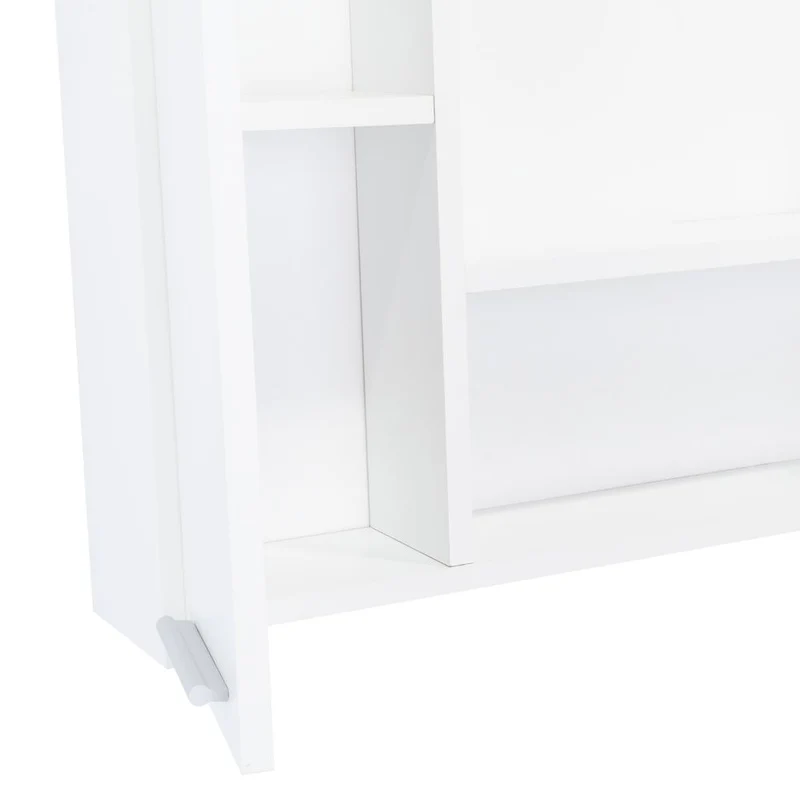 Gabinete de Baño Depp, Blanco, con Espejo Biselado de Buen Tamaño y Varios Entrepaños