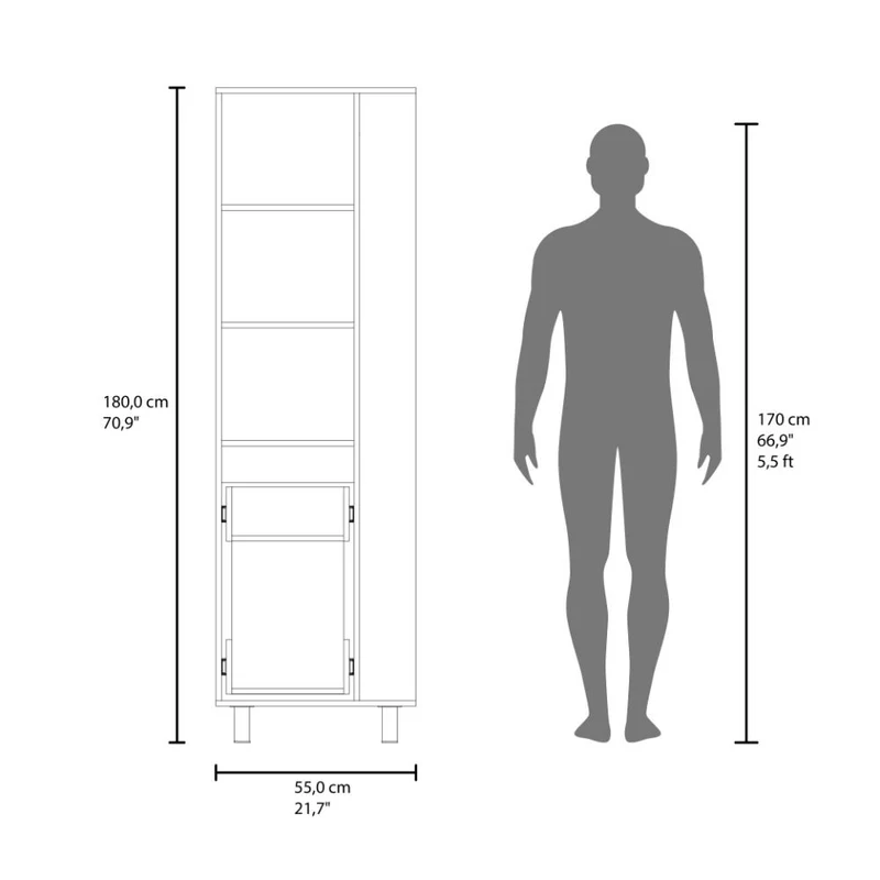 Mueble Auxiliar de Aseo Vidalia, Blanco, con Puerta Abatible ZF
