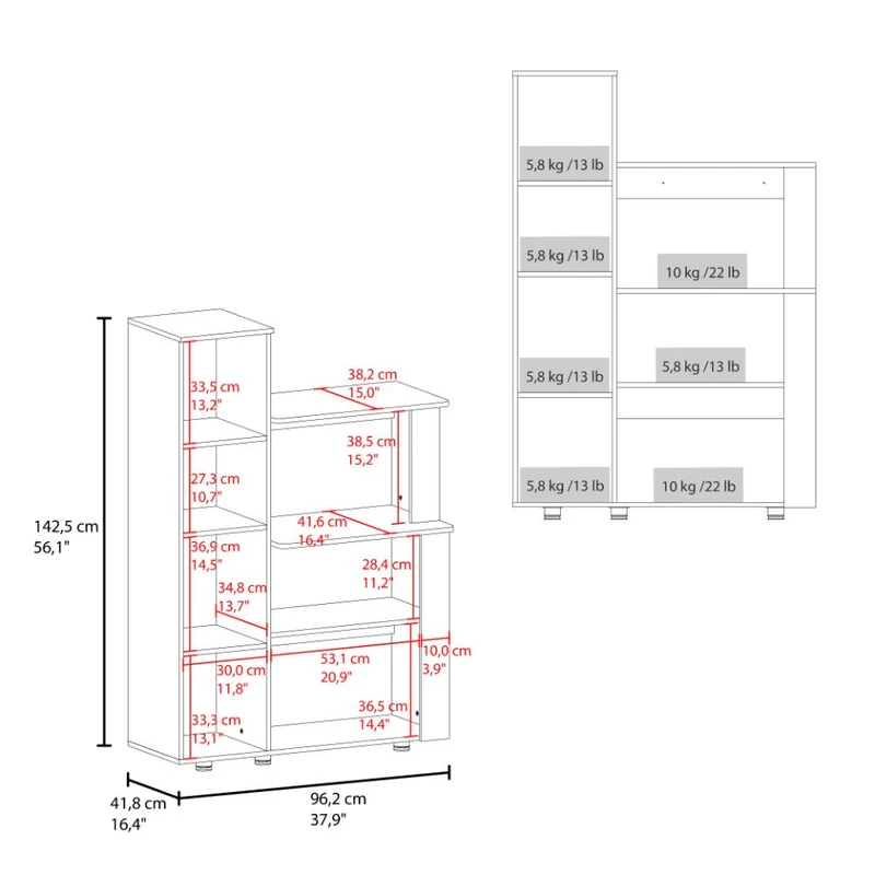 Alacena Multiusos Aldan, Kronos Wengue, con 3 Entrepaños y 3 Puertas ZF