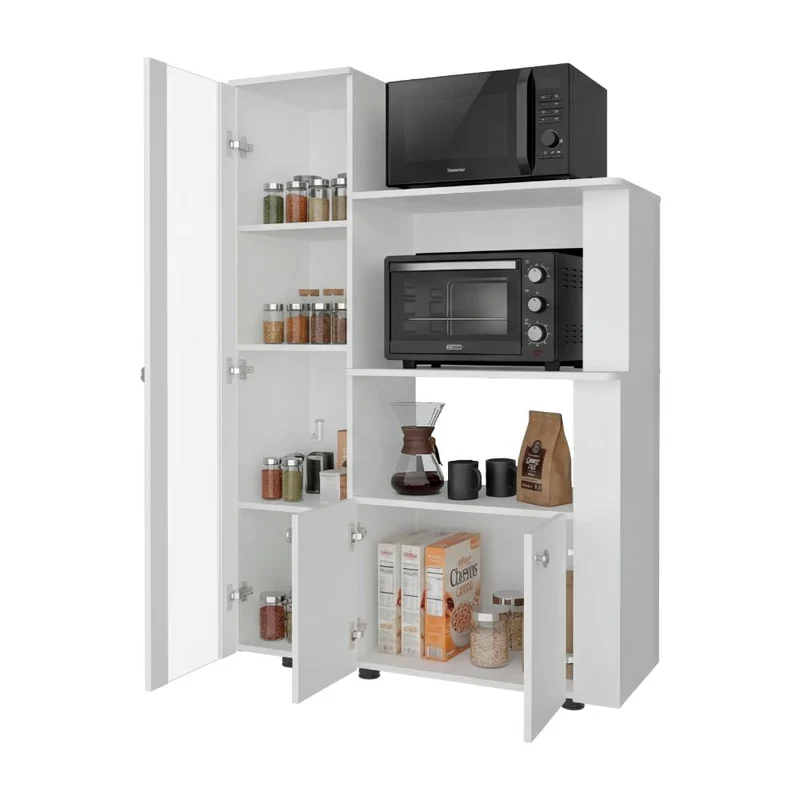 Alacena Multiusos Aldan, Blanco Kronos, con 3 Entrepaños y 3 Puertas ZF