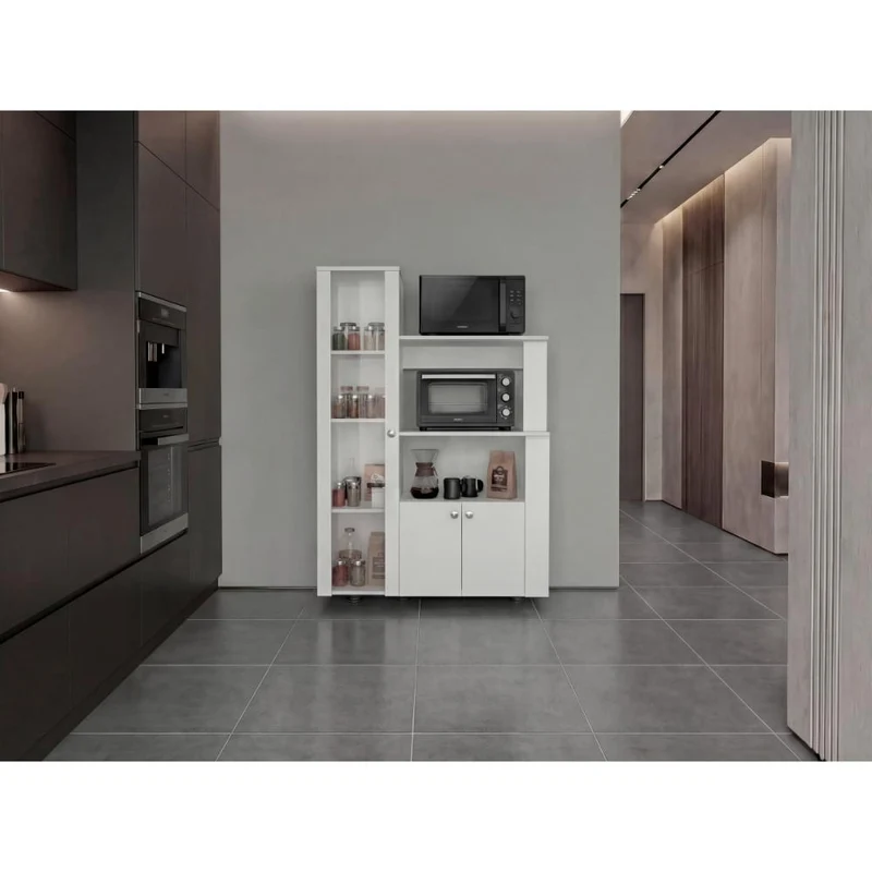 Alacena Multiusos Aldan, Blanco Kronos, con 3 Entrepaños y 3 Puertas ZF