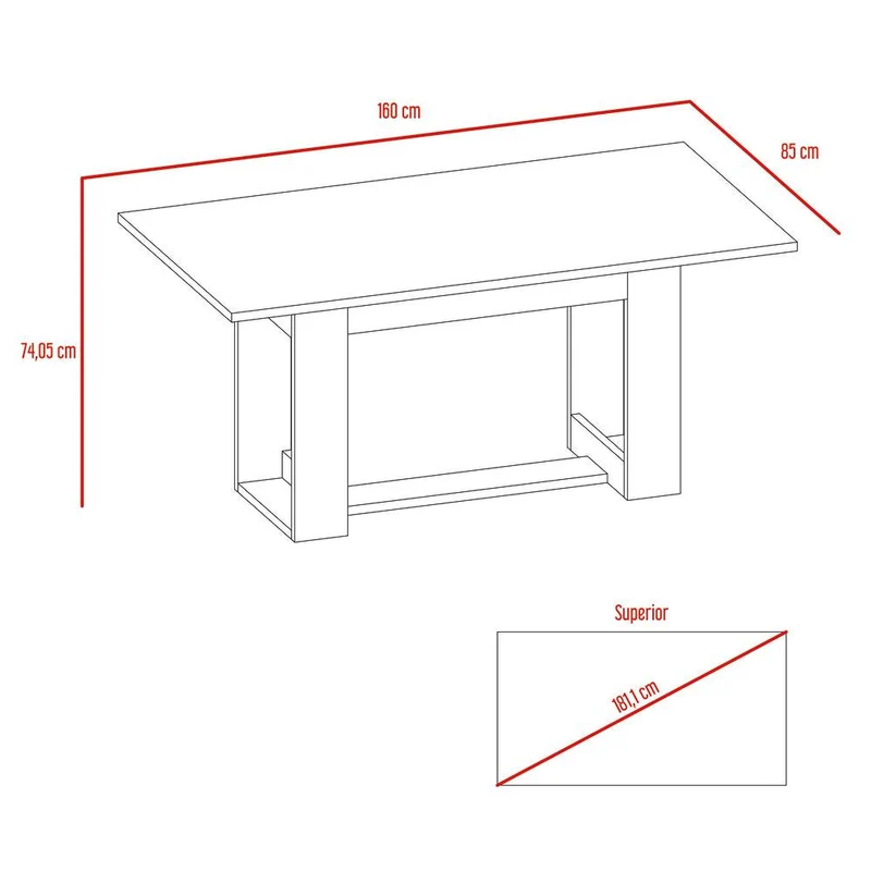 Combo Comedor Satura, Wengue y Café Claro, Incluye Comedor y 6 Sillas