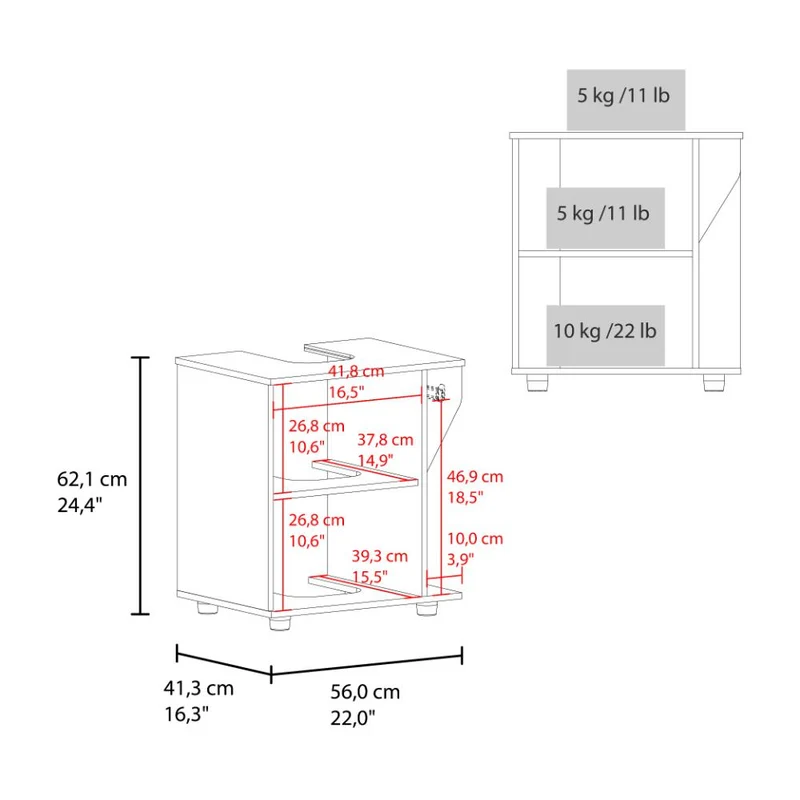Mueble para Lavamanos Pili, Kronos Wengue y Kronos Fresno, No Incluye Lavamanos ZF