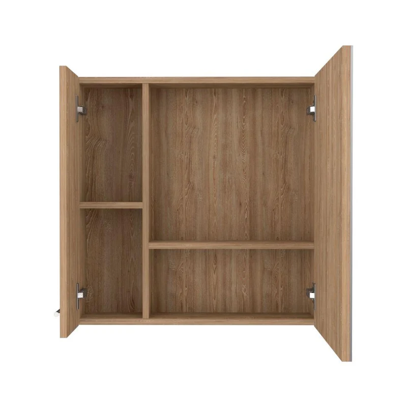 Gabinete de Baño Apolis, Miel, con Puerta Espejo y Dos Entrepaños para Ubicar Múltiples Objetos ZF