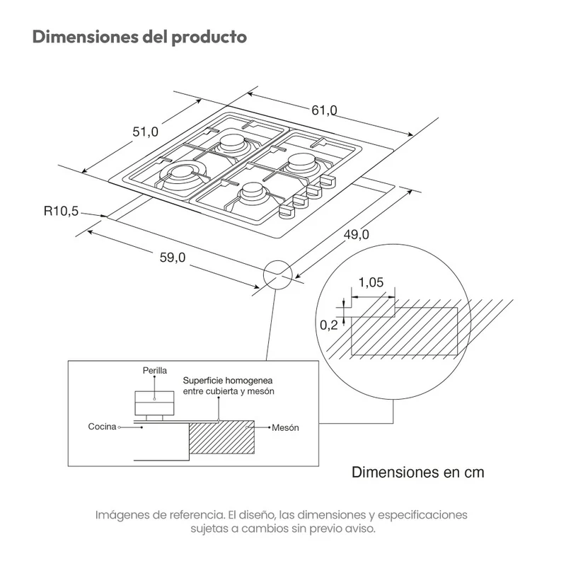 Estufa Coplanar Challenger 60cm Si6960