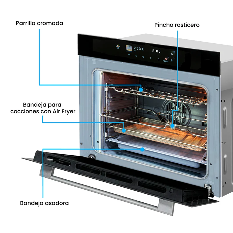 Horno de Empotrar Challenger Eléctrico V-HE 9662, Aura Negro