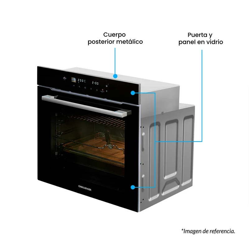 Horno de Empotrar Challenger Eléctrico V-HE 9662, Aura Negro
