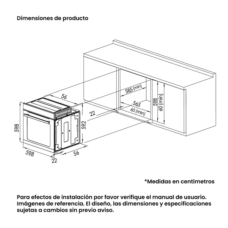 Horno de Empotrar Challenger Eléctrico V-HE 9662, Aura Negro