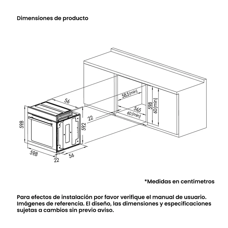 Horno de Empotrar Challenger Eléctrico, Aura Negro