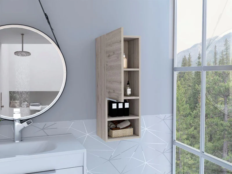 Gabinete de Baño Real, Humo, Ideal para Espacios Reducidos ZF