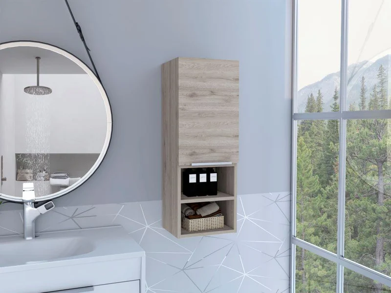 Gabinete de Baño Real, Humo, Ideal para Espacios Reducidos ZF