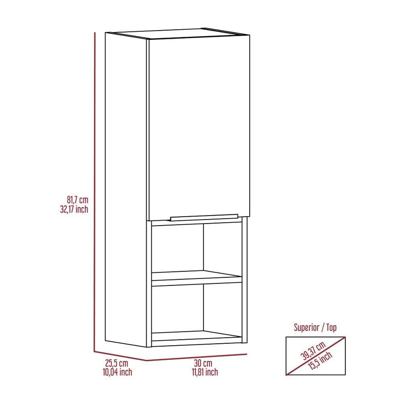 Gabinete de Baño Real, Humo, Ideal para Espacios Reducidos ZF