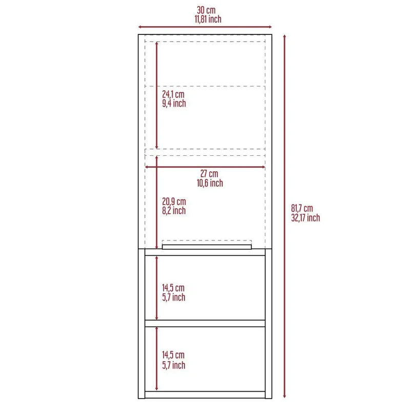 Gabinete de Baño Real, Humo, Ideal para Espacios Reducidos ZF
