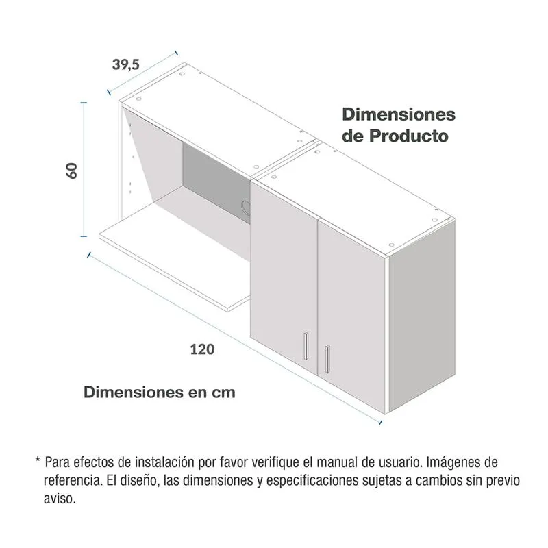 Mueble Superior para Cocina 120cm 2 Puertas Challenger Sa35120 Acandi