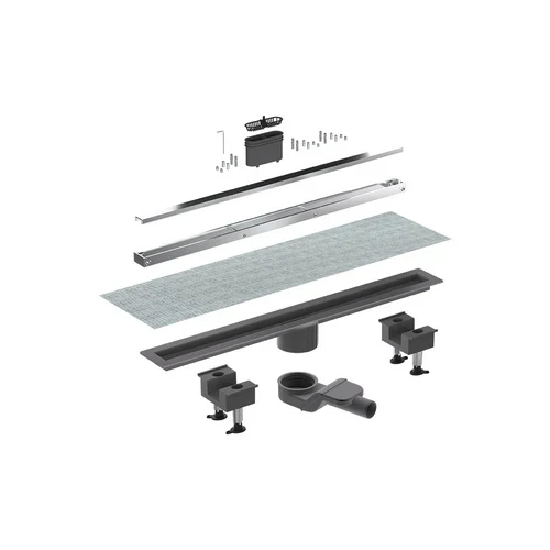 Canaletta doccia canalissima alluminio orizzontale kit l. 100 cm