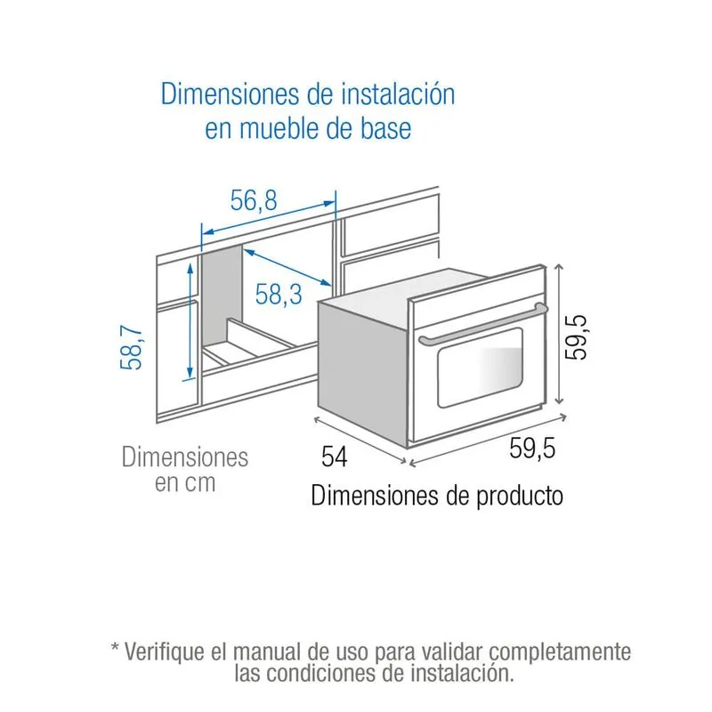 Horno Empotrar Mixto 52lts 60cm 120V Challenger Hg2555