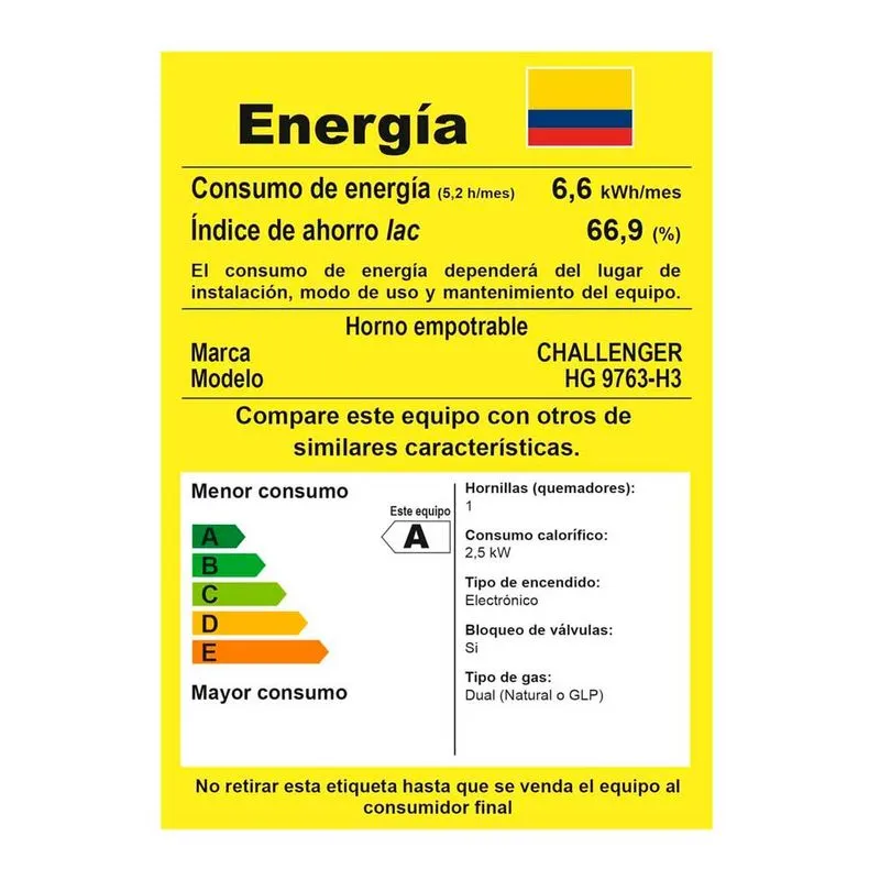 Horno Empotrar Mixto Inox 68lts 76cm 220V Challenger Hg9763