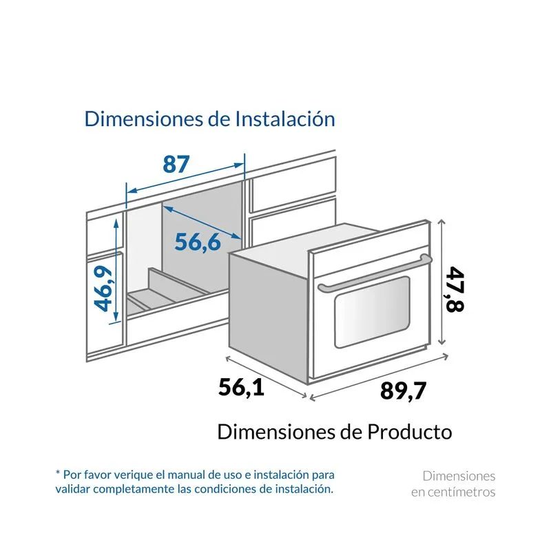 Horno Empotrar Eléctrico 90cm 87lts 220V Challenger He9906