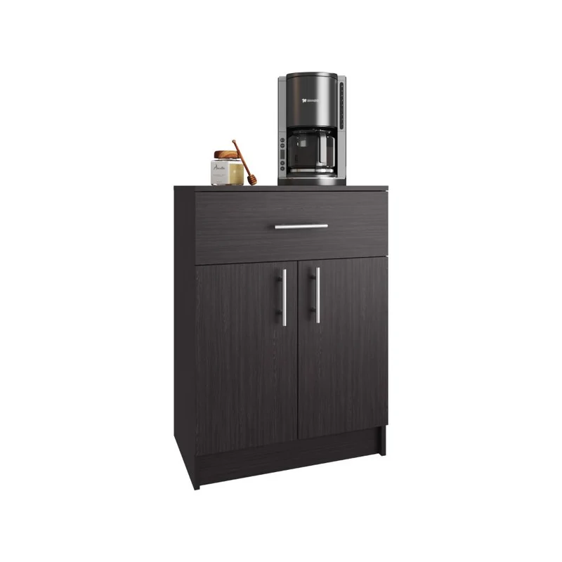 Mesa Auxiliar de Cocina Mayorca, Wengue, con Espacio para Guardar Insumos ZF