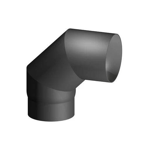 Curva acciaio al carbonio smaltato 90 mf per stufe a legna diam. 130