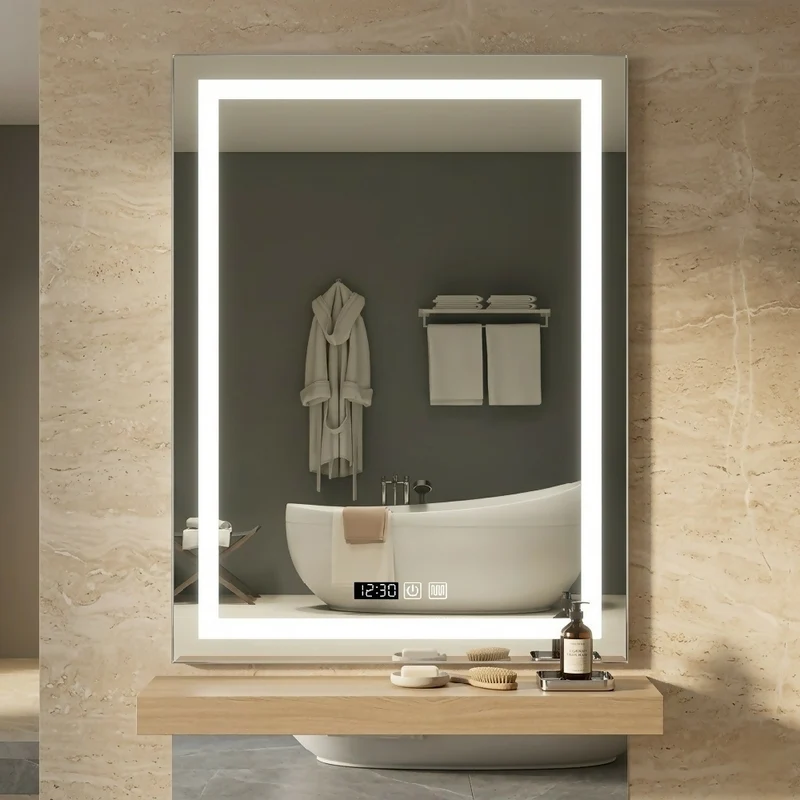 Espejo LED Vertical para Baño Moderno 80x60 sin Marco