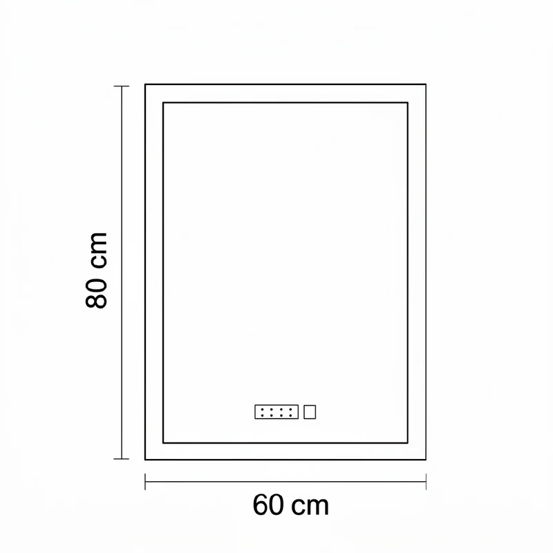 Espejo LED Vertical para Baño Moderno 80x60 sin Marco