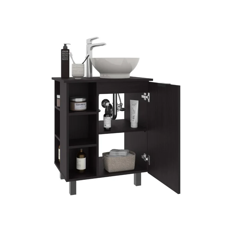 Mueble para Lavamanos Alegra, Wengue, Incluye Lavamanos Vessel Sabina ZF