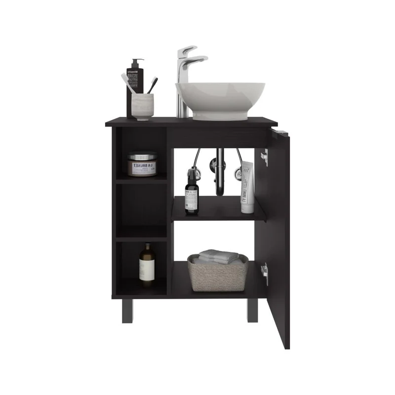 Mueble para Lavamanos Alegra, Wengue, Incluye Lavamanos Vessel Sabina ZF