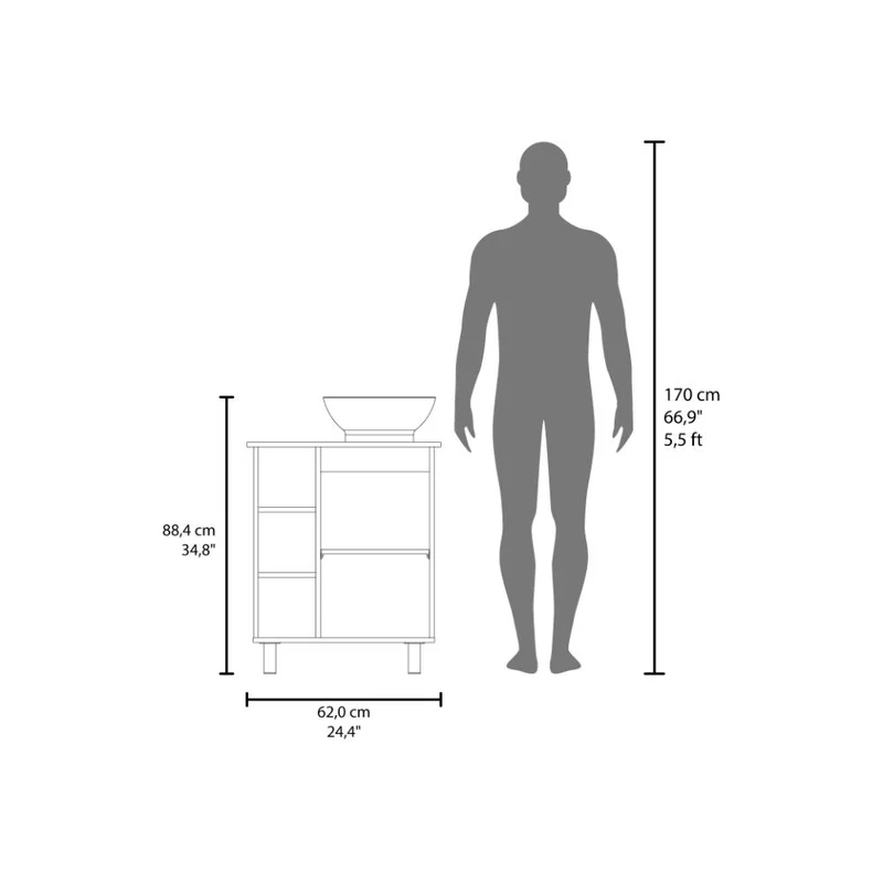 Mueble para Lavamanos Alegra, Wengue, Incluye Lavamanos Vessel Sabina ZF