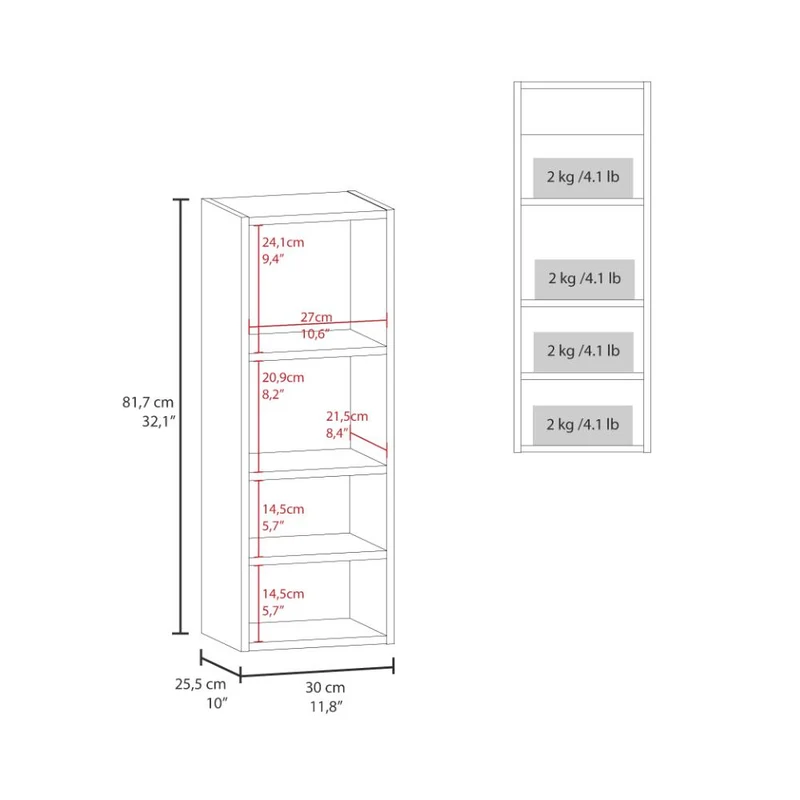 Gabinete de Baño Real, Blanco, con Tres Entrepaños ZF