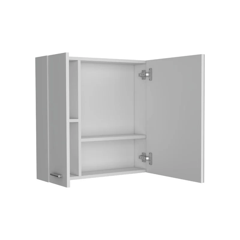 Gabinete de Baño Depp, Blanco, con Puerta Espejo Biselado y Dos Entrepaños ZF