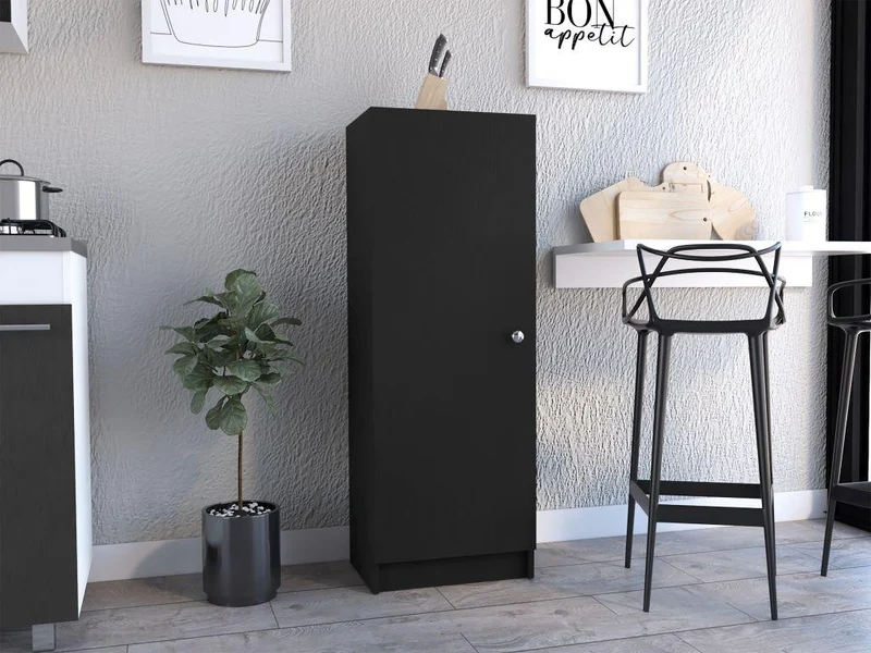 Alacena Nadir, Wengue, con una Puerta y Amplio Espacio de Almacenamiento